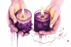 2 bougies symbolisant l'offrande de deux vies