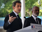 Sarkozy à Port-au-Prince en 2010