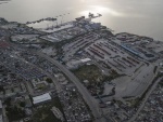 Vue aérienne du port maritime de Varreux