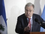 António Guterres, secrétaire général de l'ONU, en Haïti